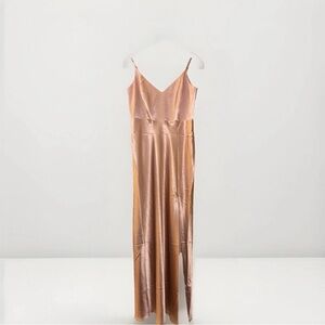 Elegant Pink Satin Slip Dress